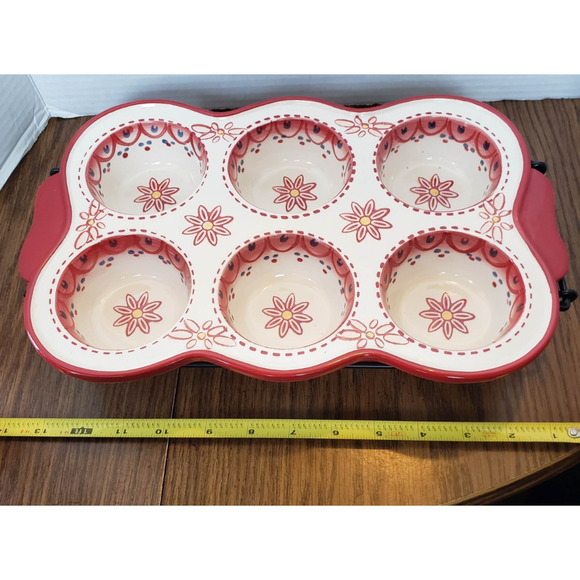 Cooks Tradition Muffin Pan Dutch Porcelain Oven/Mic/Dishwasher Safe - Picture 10 of 13